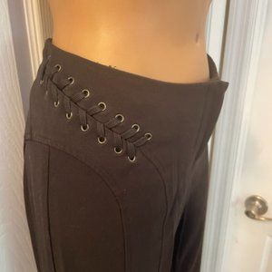 The Limited Stretch Fit and Flare Laced Side Black Pants Slacks sz 4